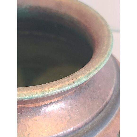 John Melkonian Raku Studio Pottery Vase Incised Triangle Design Signed 2010 EUC - Picture 9 of 16